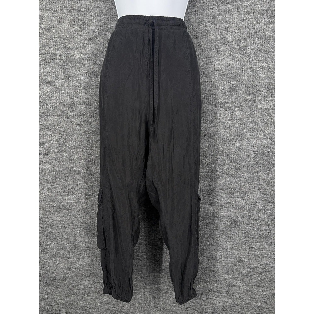 Johnny Was Cargo Pants Womens Large Black Tapered Elastic Waist Travel Casual